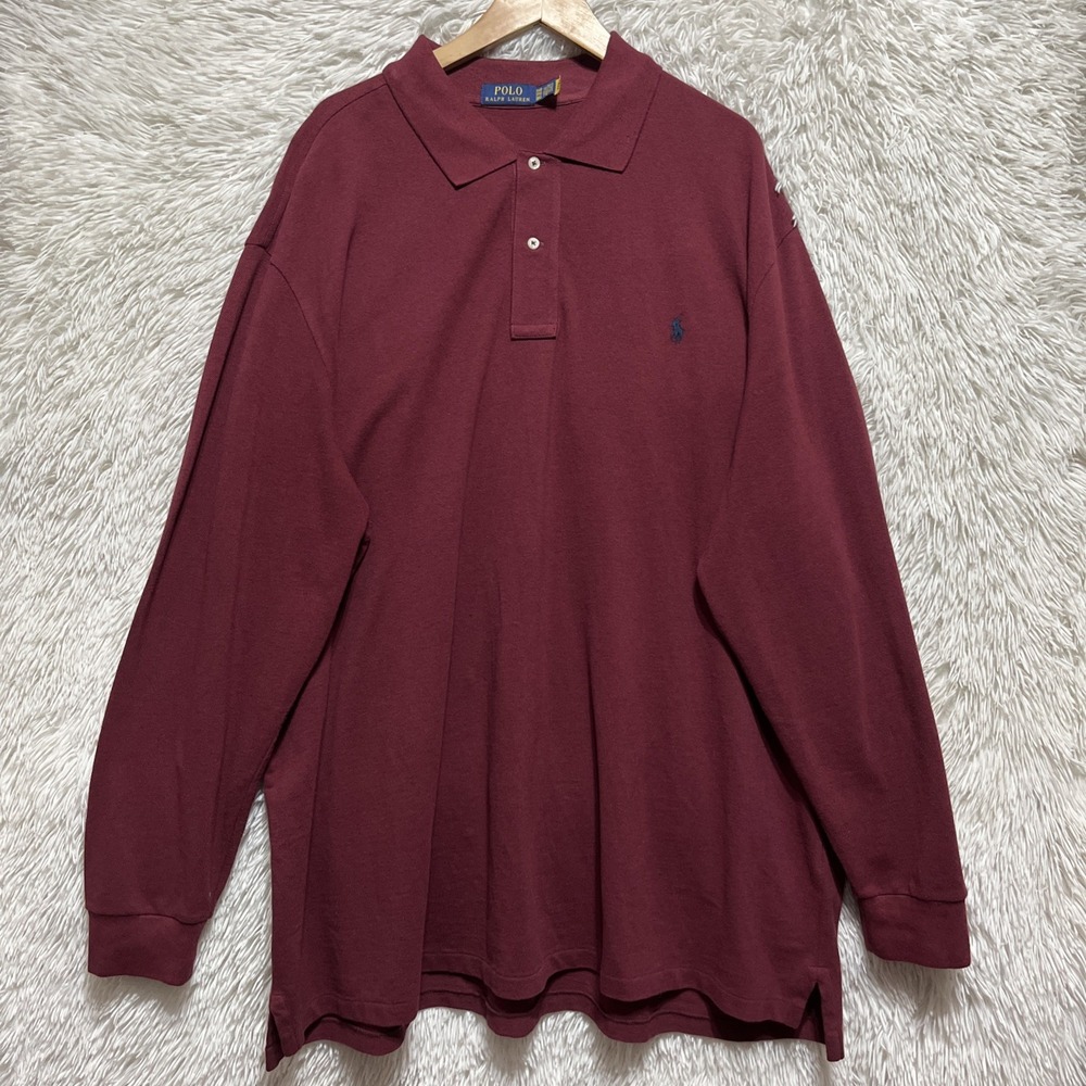 Polo by Ralph Lauren Burgundy Long Sleeve Polo